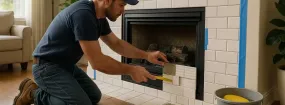 Repairing Cracked Fireplace Tiles Maple, Burlington